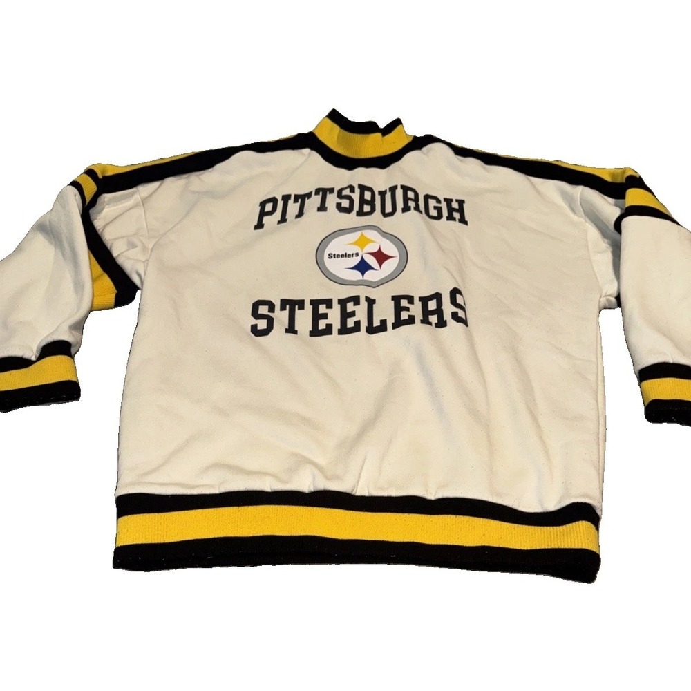 Gameday Couture x NFL Cream Pittsburgh Steelers Mock Sweatshirt Sz XL X-Large